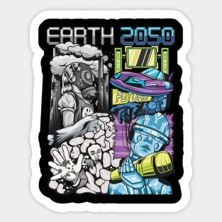 Earth 2050 - Damage and the Future of the Earth Sticker